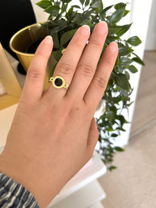 Ring - ring free size circle black