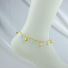 Load image into Gallery viewer, Anklet - blue beads
