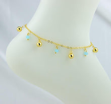 Load image into Gallery viewer, Anklet - blue beads

