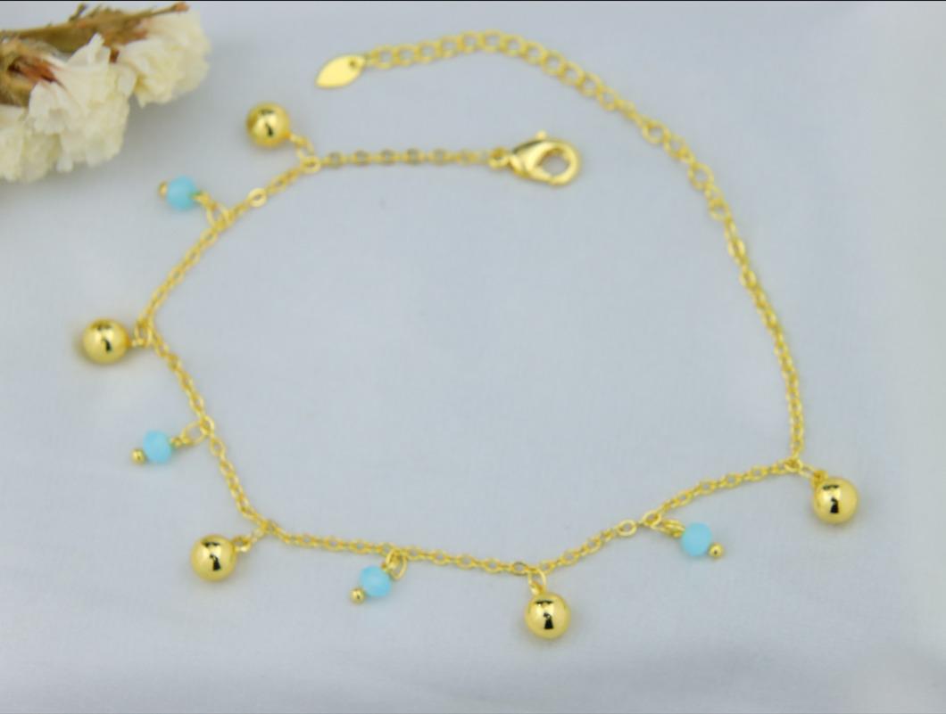Anklet - blue beads