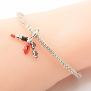925 sterling silver charm  rouge lips