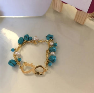 Customized - Two Names Infinity Bracelet + stones