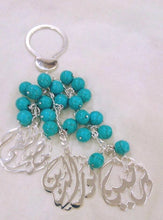 Load image into Gallery viewer, Keychain - 3 inputs Custom Ovals + turquoise
