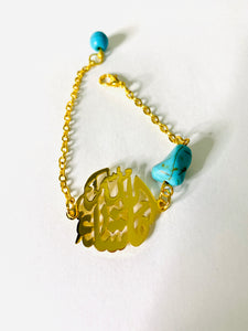 Customized Bracelet - MSA Bracelet + turquoise
