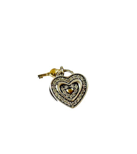 925 sterling silver charm  heart All zircon