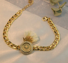 Load image into Gallery viewer, Bracelet - coin lira and zircon

